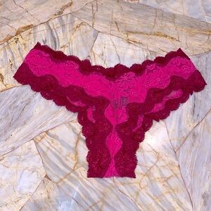 “Sexy Little Things” Floral Lace Mesh Cheeky Bikini Panty Underwear Small